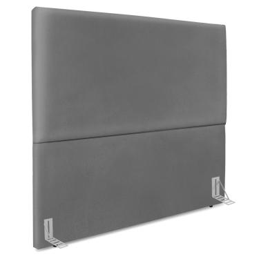 Imagem de Cabeceira Casal 140 Cm Com Frame Luna Corino Cinza Artte Cinza