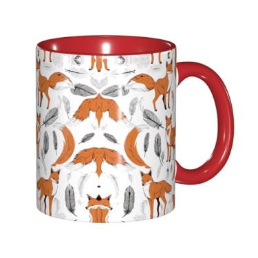Imagem de Zeraoke Caneca de café criativa com estampa de animal floral fofa, personalizada, presente para família, tamanho de 325 ml, unissex