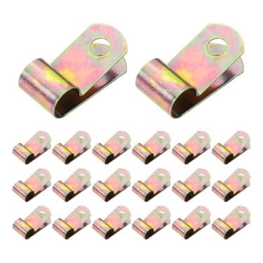 Imagem de HARFINGTON 20 braçadeiras de cabo 3/8 polegadas (10 mm) braçadeira de tubo de aço carbono galvanizado clipes de cabo de metal para instalação doméstica industrial automotiva fio de tubulação