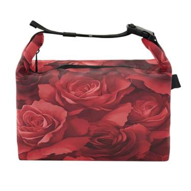 Imagem de STAYTOP Lancheira vermelha rosa grande com fivela de alça, lancheira isolada para meninos e meninas, lancheira térmica para trabalho escolar