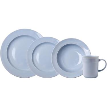 Imagem de Conjunto de jantar, utensílios de jantar, tigelas de salada e pratos de bife com xícara | Conjunto de 22 peças de cerâmica e jantar para casamento (