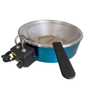 Imagem de Fritadeira Elétrica Industrial 7 Litros, Aço Inoxidável, 3000W, Temperatura Ajustável 50-300°C, com Tacho de Alumínio 42cm e Cesto (Voltagem 110v)