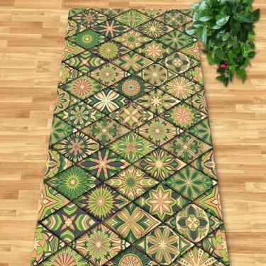 Imagem de HGTRH Tapete de corredor lavável para corredor antiderrapante, tapete floral vintage para entrada, corredores de pelo baixo para cozinha, banheiro, lavanderia, quarto, casa de fazenda, C 80 x 100 cm