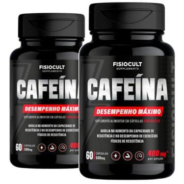 Imagem de 2x Cafeina 200mg Suplemento Para Atletas 60 Capsulas Formula Concentra