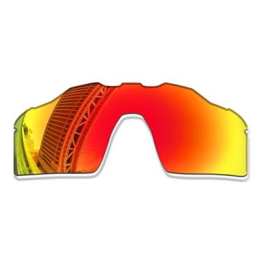 Imagem de LenzProse Lentes de reposição polarizadas de 1,5 mm para óculos de sol Oakley Radar EV Pitch OO9211, antirarranhões | Ajuste perfeito, Vermelho fogo polarizado - 1,5 mm