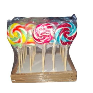 Imagem de Pirulito Do Chaves e Chiquinha Psicodelico Doce Colorido Para Festas Infantil Aniversário Crianças Caixa Com 25 Unidades 14cm de Altura e 5cm de Diametro (Azul)