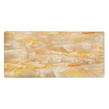 Imagem de Tapete de mouse grande dourado abstrato à prova d'água para computador estendido tapete protetor de mesa antiderrapante base de borracha para escritório, computador, teclado, laptop e mesa de casa