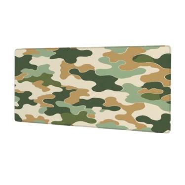 Imagem de Tapete de mouse grande arte verde camuflagem impermeável computador protetor de mesa tapete antiderrapante base de borracha mousepad para escritório, computador, teclado, laptop e mesa de casa, mouse