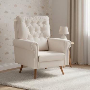 Imagem de Poltrona de Amamentação Fixa com 4 Pés Nina Off White