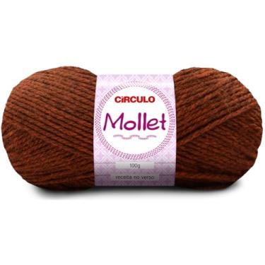 Imagem de Fio Mollet Círculo 100g 200m Lã Acrílica Tricô Crochê Artesanato Touca Cachecol Inverno Novelo (4604 - CANOA (FIBRA NEGRA))