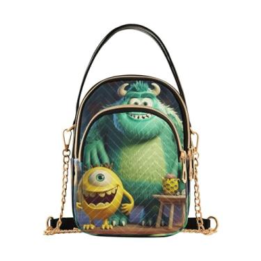 Imagem de As bolas de futebol com cores são bolsa de ombro salpicada para mulheres, bolsa transversal com alça removível, bolsas transversais ajustáveis, Monstros da Incredo House-2, One Size