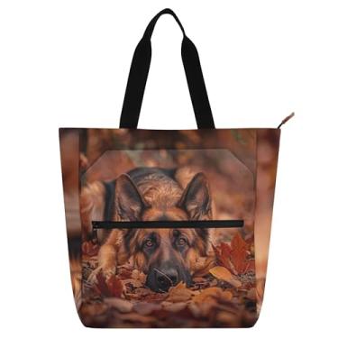 Imagem de Lindas bolsas de trabalho para cães pastor alemão para mulheres, bolsas de lona universitárias, bolsas utilitárias, para escritório, para amantes de livros, presentes