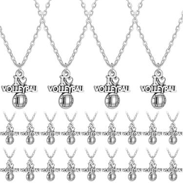 Imagem de Landical 24 peças, colar, presente a granel, pingente, pingente, para mulheres, esportes, equipes, joias, acessórios, 19.69 inches/ 50 cm-21.65 inches/ 55 cm, Metal, Metal