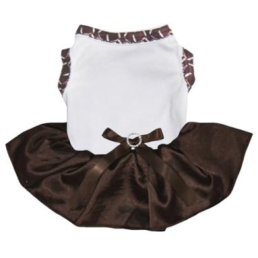 Imagem de Petitebella Vestido tutu simples para cachorrinhos (branco/marrom, 3GG)