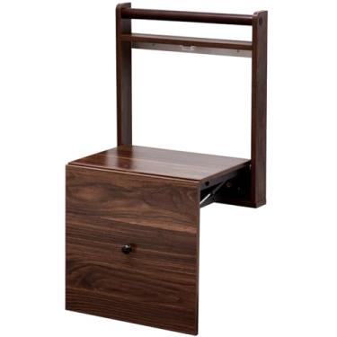 Imagem de Banco de braço dobrável montado na parede, banco dobrável para troca de sapatos, suporte de parede dobrável de entrada, banco dobrável invisível, cadeira dobrável, assento de parede de madeira maciça