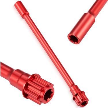 Imagem de QUPA AM STORE Aluminum 7075 Alloy RC Center Drive Shaft for Tra-xxas 1/16 Mini Maxx 2S Short Course Truck Upgrades (Red)