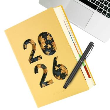 Imagem de Agenda Anual 2026 | Livro-Calendario de 365 Dias com Separadores,Agenda Semanal E Mensal 2026,Para Planeamento Académico, Compromissos, Casa, Escritório, Escola E Viagens