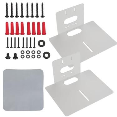 Imagem de IRSTBL – Pacote com 2 suportes de parede para câmera PTZ branco – Suporte de montagem central de aço resistente, acabamento revestido com pó, 25 × 20,5 × 13 cm, inclui ferragens e tecido