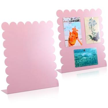 Imagem de Gueevin 2 peças de quadro magnético recortado 32 x 28 x 6,5 cm placa magnética de metal rosa para mesa e parede, suporte de exibição magnético para memorandos, fotos e documentos, material escolar