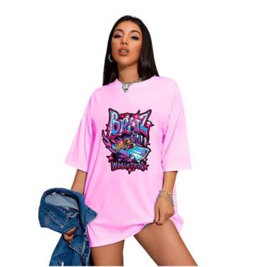 Imagem de Camiseta Oversized Feminina Bratz World Tour Vintage - FSL.CONF, Rosa,