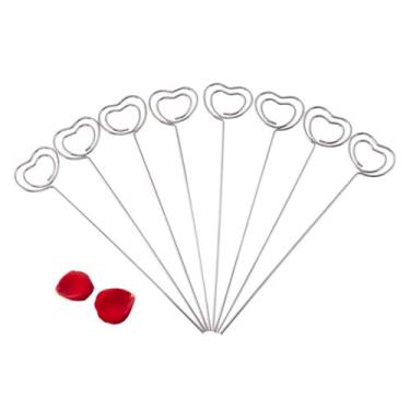 Imagem de 50 peças de suportes de foto de arame de metal, suporte de clipe de exibição de notas prateadas, porta-cartões de mesa para guardar notas, fotos e imagens, para exibição de festa de aniversário de