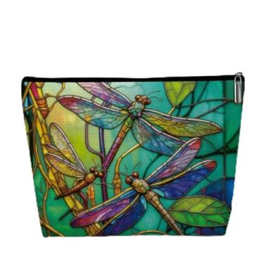 Imagem de Pequena bolsa de maquiagem colorida libélula para bolsa, pequena bolsa organizadora de cosméticos com zíper, bolsa de viagem portátil para mulheres, presentes de libélula para mulheres, irmã de