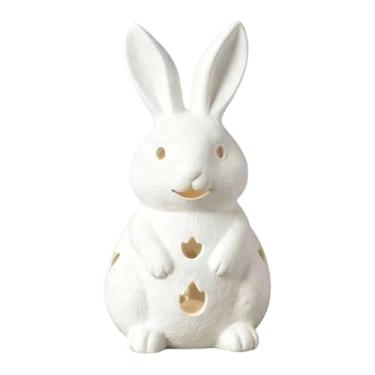 Imagem de Baoblaze Porta-velas de Páscoa em forma de, castiçal de resina, lembrancinha de casamento, suporte para vela votiva de mesa, para armário ou festa, 10cmx18cm