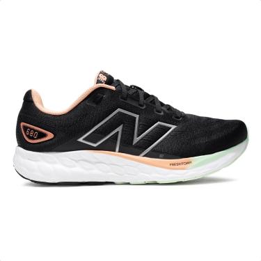 Imagem de Tenis New Balance Fresh Foam 680V8 Feminino, Preto/Coral, 36