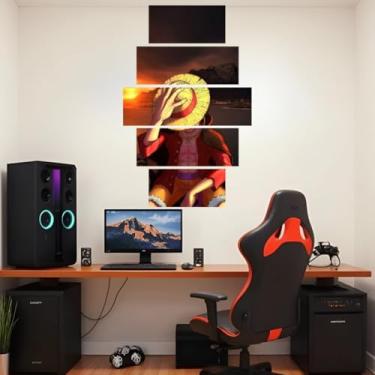 Imagem de Quadro decorativo Mosaico - One Piece - 5 Peças – Chapéu de Palha, Luffy, Zoro, Nami, Chopper - 00 (06)