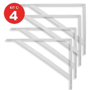Imagem de Kit 4 Mão Francesa 50cm Branco Beltools