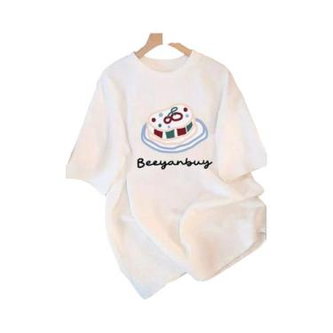 Imagem de Camisetas Femininas De Verão Com Estampa Gráfica Casual Confortável E 