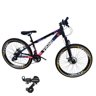 Imagem de Bicicleta 26 VikingX T25 21v Cambio Traseiro Shimano Pneu Aro 26 Balão Faixa Amarela-Unissex