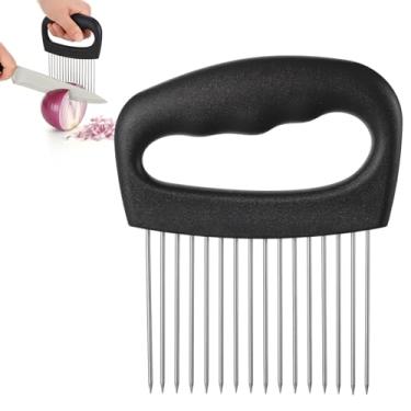Imagem de Suporte de cebola extragrande para fatiar cebola, cortador de legumes, fatiador de batata de tomate de aço inoxidável, com 16 agulhas longas, ferramenta de amaciador de carne, utensílio de cozinha
