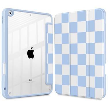 Imagem de Tuiklol Capa para iPad 10.2, versão 2021, 9ª geração, suporte embutido para lápis, suporte de três dobras, proteção de TPU (Poliuretano Termoplástico) para iPad 10.2 de 2020 e 2019 [8ª/7ª]