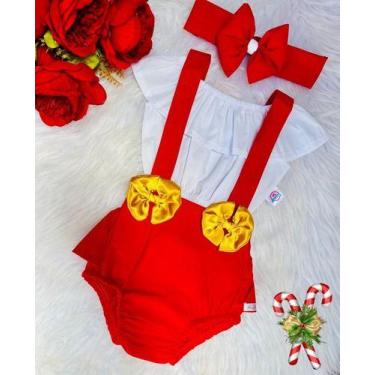 Imagem de Conjunto Body Bebe Jardineira Infantil Macacão Salopete - Mimos Da Bab