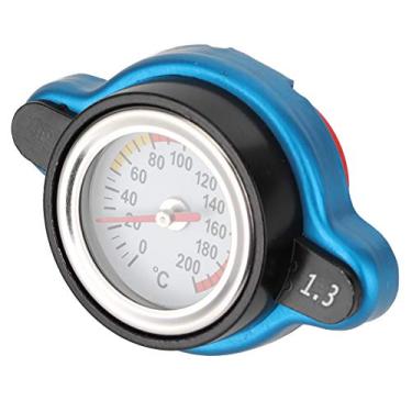 Imagem de Naroote Tampa Termostática do Radiador Com Medidor de Temperatura para Radiador de Carro - Liga de Alumínio Universal + Tampa do de Borracha de Silicone - Escuro + Preto, 65 X 45 Mm Cena aplicável: