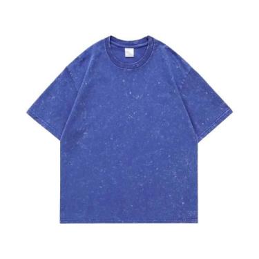 Imagem de Camiseta Unissex Retro Punk De Algodão 230g Com Ombros Caídos E Manga 