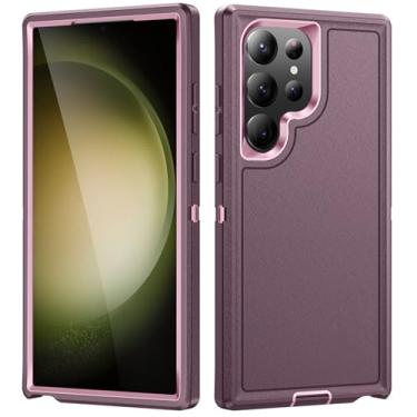 Imagem de POYUFRG Capa para Samsung Galaxy S26 Ultra/S26 Plus/S26, capa à prova de choque de grau militar suporta carregamento sem fio, antiderrapante, anti-arranhões, roxo, S26