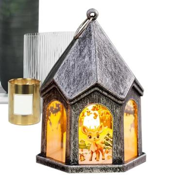 Imagem de Lanterna de Natal,Lanterna de Vela de Natal,Lanterna vintage de de neve para interior | Decorações de Natal multifuncionais, lanternas iluminadas de férias de Natal para família, amigos e amantes