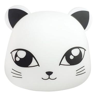 Imagem de Decorfun Luminária Infantil Decorativa em Formato de Gato, Abajur LED com Design Kawaii, Luz Noturna para Quarto de Criança, Branco