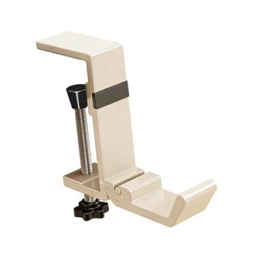 Imagem de ＫＬＫＣＭＳ Gancho de mesa para bolsa, gancho lateral para mesa, ajustável para mochila, suporte para mochila escolar para uso em casa e na escola, Bege