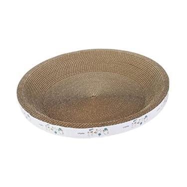 Imagem de Stgfyxgs Cama Arranhadora para Gatos, Cama de Papelão para Gatos, Almofada de Arranhar Ondulada para Animais de Estimação, Arranhador para Gatos de Inter, jogo redondo 43cm
