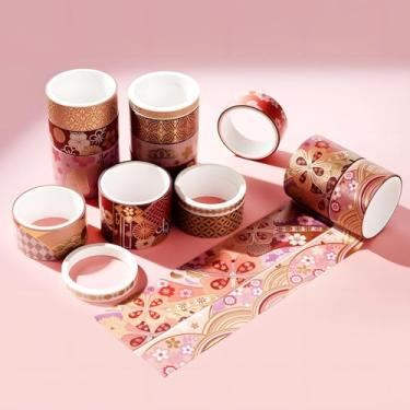 Imagem de Conjunto de adesivos Washi com 15 rolos de flores, padrão de flores, adesivos decorativos para artes, artesanato, materiais de diário, scrapbook, cartão, embrulho de presente