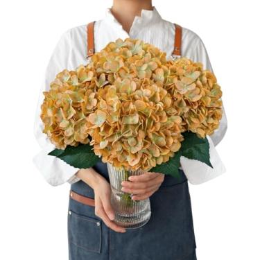 Imagem de JINWOE 4 peças de flores artificiais azuis para dama de honra, decoração de mesa de casamento, arranjo de festa em casa (roxo outono)