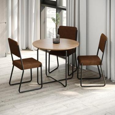 Imagem de Conjunto 4 Cadeiras de Jantar Next Tecido Revest Sintético Est.Preta -