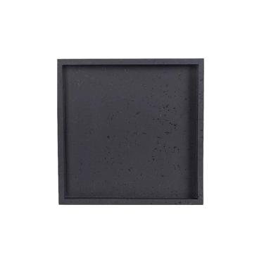 Imagem de KEG801302 Cimento de imitação de jardim, pires de estilo simples, para decoração de interiores, bandeja de gotejamento quadrada para plantas em vaso (preto, GG)