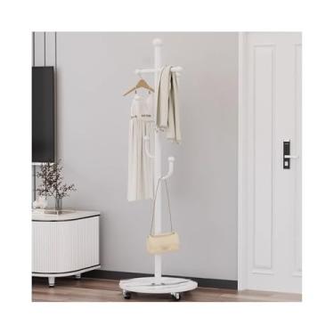 Imagem de Cabide de cabide vertical para sala de estar, cabideiro, cabideiro, cabideiro, para uso doméstico, cabideiro, chapéu, suporte (branco)