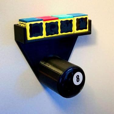 Imagem de Suporte de parede de triângulo de giz Snooker impresso em 3D para decoração de bilhar - 13 cm C x 13 cm L