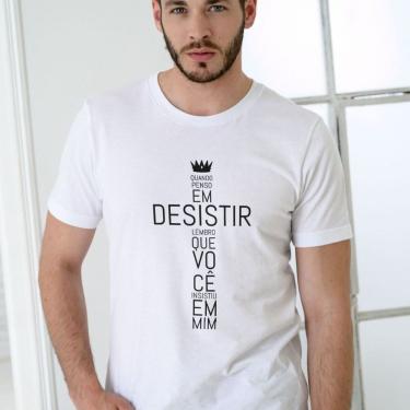 Imagem de Camiseta Poliester Fé Religiosa Evangélica Frase Cristã