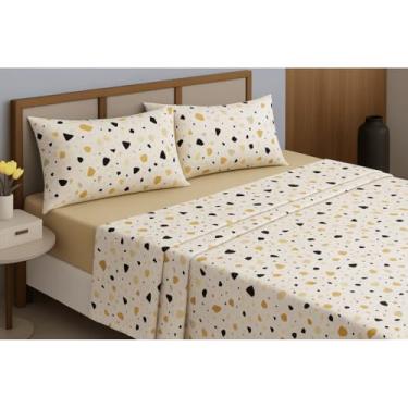 Imagem de Jogo De Lençol Casal Padrão 400 Fios 4 Peças - Com Elástico Estampados - Toque Acetinado Extra Macio(Estampa 34)